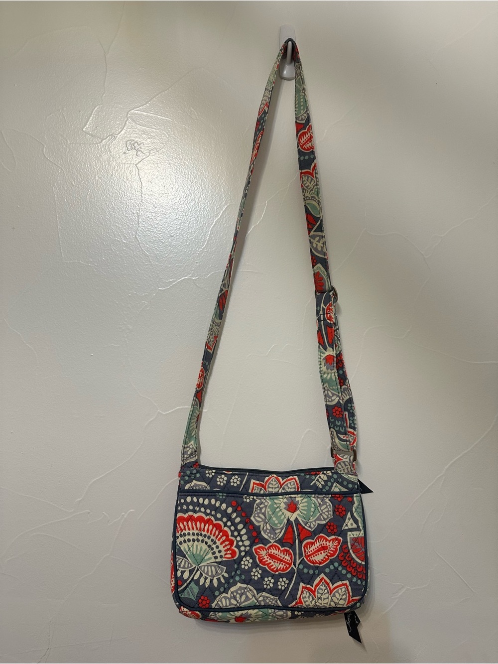 Vera Bradley Quilted Crossbody Bag in a Gray Floral